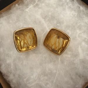 Brand new gold/amber studs